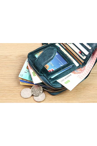Dámská černá mini peněženka Bonluo z přírodní kůže (11*10*3cm)