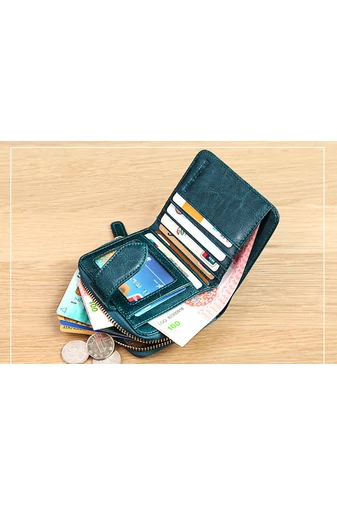 Dámská černá mini peněženka Bonluo z přírodní kůže (11*10*3cm)