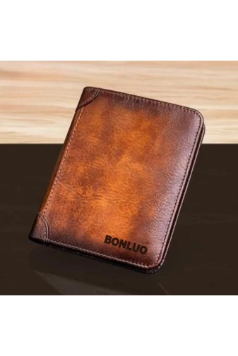 Bonluo hnědá peněženka z pravé kůže pro muže Velikost 12,5* 10* 1,5cm