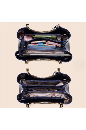Bonluo červená elegantní kabelka/crossbody z lakovaného materiálu (28x10,5x22cm)