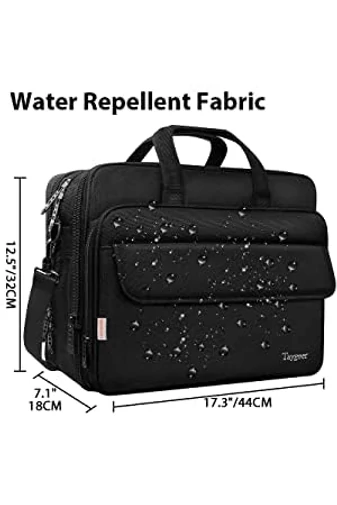 Rozšiřitelná černá aktovka Bonluo prémiové kvality s více kapsami (32*44*18cm)