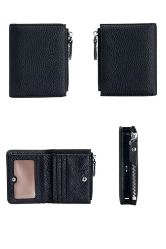 Dámská černá mini peněženka Bonluo z přírodní kůže (11*9*2cm)