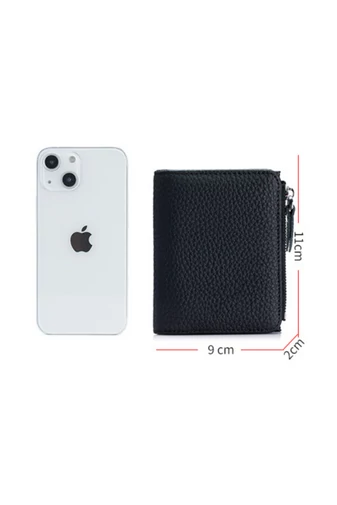 Dámská černá mini peněženka Bonluo z přírodní kůže (11*9*2cm)