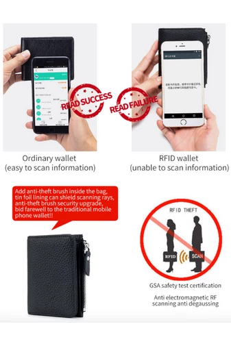 Dámská černá mini peněženka Bonluo z přírodní kůže (11*9*2cm)