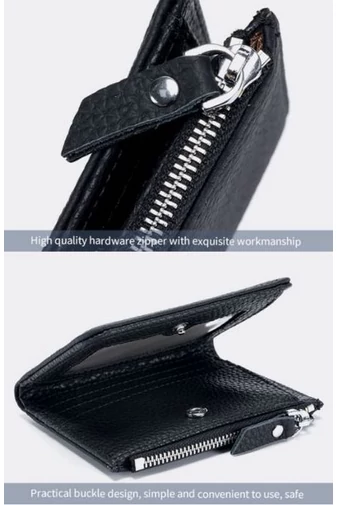 Dámská černá mini peněženka Bonluo z přírodní kůže (11*9*2cm)