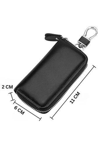 Černé multifunkční pouzdro na klíče z přírodní kůže Bonluo (11*6*2cm)