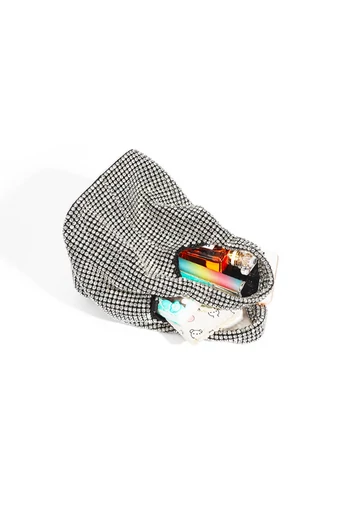 Stříbrná elegantní malá taška s kamínky Bonluo (14,5*14,5*15 cm)
