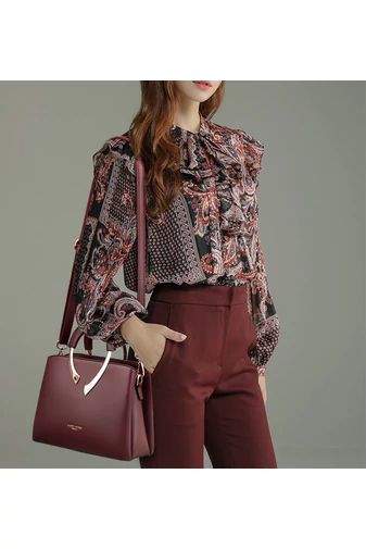 Bonluo Černošedá kabelka/crossbody z imitace kůže Velikost 21*27*13cm