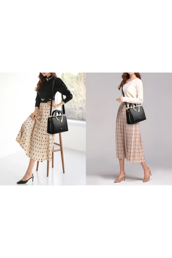 Bonluo Černošedá kabelka/crossbody z imitace kůže Velikost 21*27*13cm