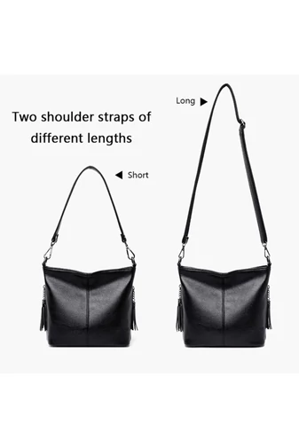 Bonluo Černá Crossbody kabelka z imitace kůže Velikost 20*21*10cm