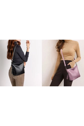 Bonluo Černá Crossbody kabelka z imitace kůže Velikost 20*21*10cm