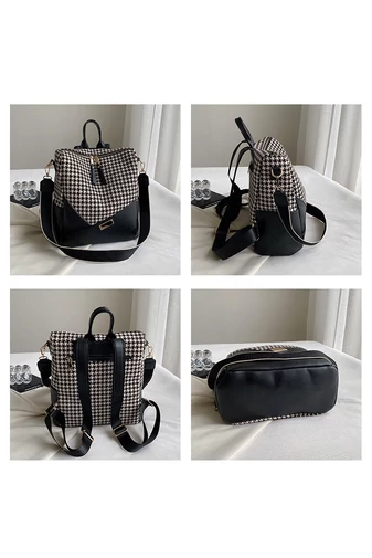 Bonluo Modrý dámský batoh/taška přes rameno se vzorem z imitace kůže Velikost 32*25*14 cm