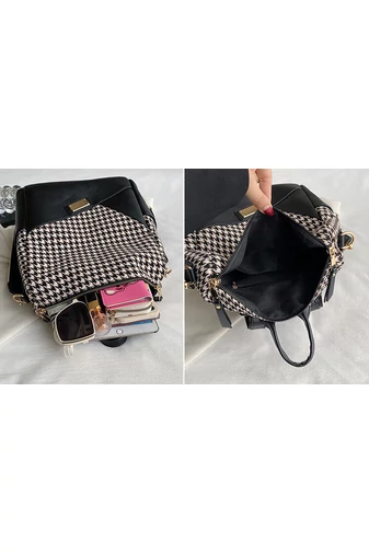 Bonluo Modrý dámský batoh/taška přes rameno se vzorem z imitace kůže Velikost 32*25*14 cm