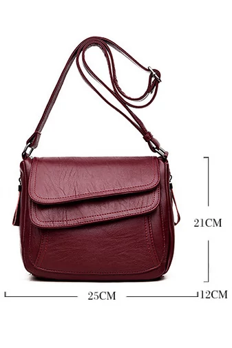Vínová Crossbody kabelka z ekologické kůže Velikost 21*25*12cm