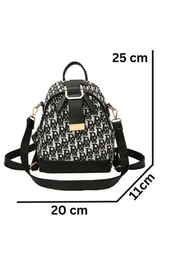 Černý dámský malý batoh Bonluo se vzorem písmen Velikost 25*20*11 cm