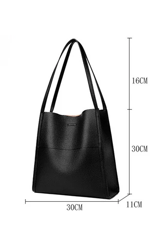 Černá taška přes rameno Bonluo z ekologické kůže s moderním designem Velikost 30*30*11cm