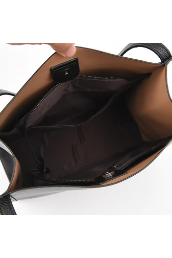 Černá taška přes rameno Bonluo z ekologické kůže s moderním designem Velikost 30*30*11cm