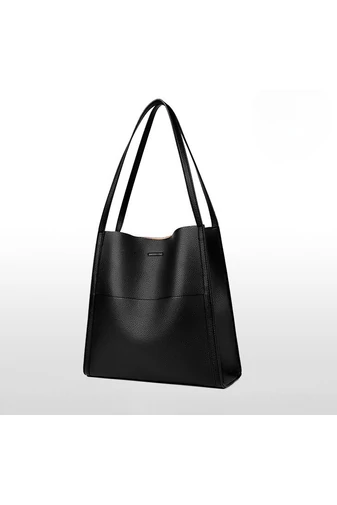Černá taška přes rameno Bonluo z ekologické kůže s moderním designem Velikost 30*30*11cm