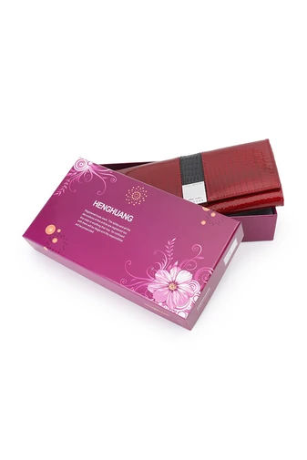 Červená elegantní dámská peněženka Bonluo z přírodní kůže s krokodýlím vzorem Velikost 9*18*3cm
