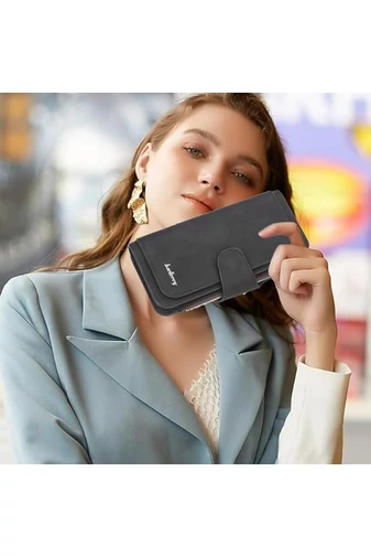 Černá Elegantní dámská multifunkční peněženka Bonluo z imitace kůže Velikost 19*11*2,5cm