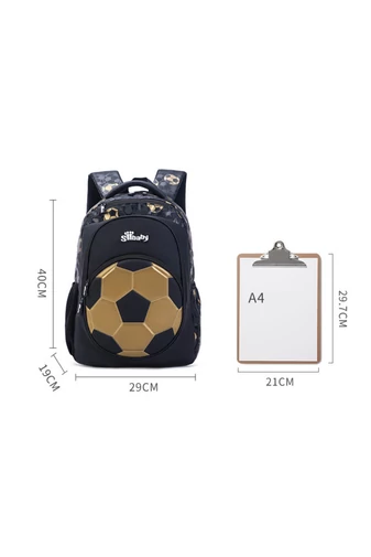 Ergonomický Dětský Batoh s Fotbalovým Designem z Tkaniny Oxford, Bonluo, Černo-Bílý 40×29×19cm