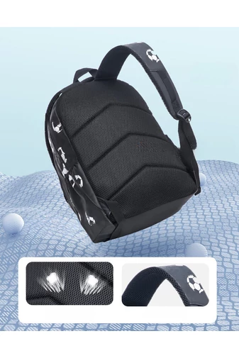 Ergonomický Dětský Batoh s Fotbalovým Designem z Tkaniny Oxford, Bonluo, Černo-Bílý 40×29×19cm