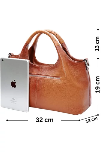 Elegantní hnědá kabelka Bonluo z imitace kůže (19*32*13cm)