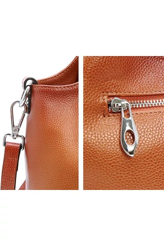 Elegantní hnědá kabelka Bonluo z imitace kůže (19*32*13cm)