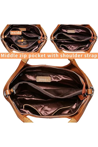Elegantní hnědá kabelka Bonluo z imitace kůže (19*32*13cm)