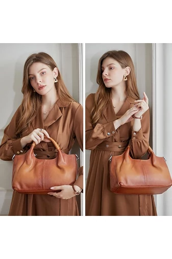 Elegantní hnědá kabelka Bonluo z imitace kůže (19*32*13cm)