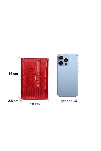Elegantní černá peněženka bonluo z pravé lakované kůže s kamínkovým vzorem (14*10cm)