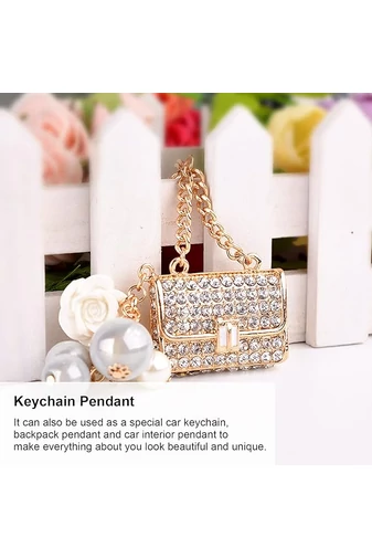 Elegantní klíčenka Bonluo s přívěskem na tašku, zdobená krystaly a perlami