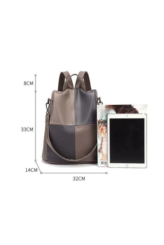 Khaki stylový batoh Bonluo z imitace kůže Velikost (33*32*14cm)