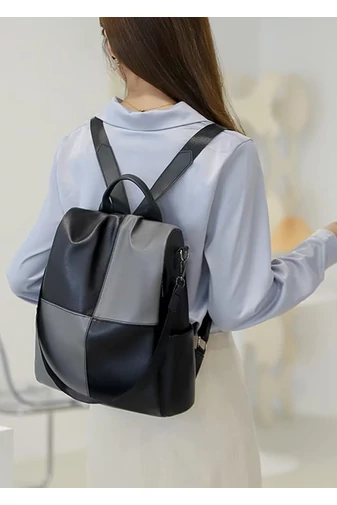 Khaki stylový batoh Bonluo z imitace kůže Velikost (33*32*14cm)