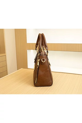 Elegantní hnědá kabelka Bonluo z imitace kůže (24*24,5*12cm)