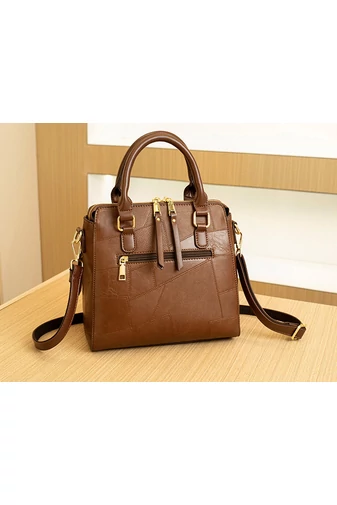 Elegantní hnědá kabelka Bonluo z imitace kůže (24*24,5*12cm)