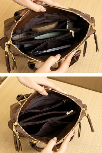 Elegantní hnědá kabelka Bonluo z imitace kůže (24*24,5*12cm)
