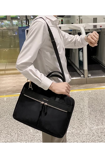 Černá vodotěsná polyesterová taška na notebook Bonluo Velikost (30*40,5*10 cm)