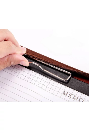 Hnědý organizér Bonluo z imitace kůže s více kapsami a vestavěnou kalkulačkou velikosti (33*25cm)