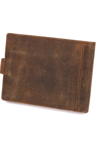 Bellugio Hnědá pánská peněženka Vintage se vzorem jelena z přírodní kůže Velikost (9*12*2cm)