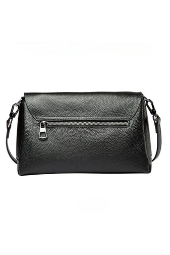 Elegantní černá kabelka z přírodní kůže Bonluo s nastavitelnou velikostí popruhu (16,5x26,5x9,8 cm)