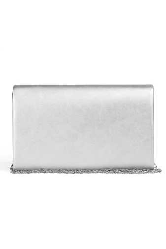 Elegantní taška/obálková R&amp;J stříbrná  (22x13x5,5cm)
