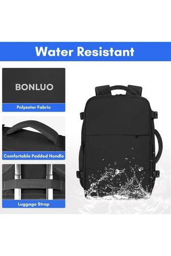 Multifunkční Batoh Černý Bonluo s velikostí pro 15,6palcový laptop Wizzair 40*30*20cm