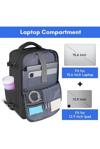 Multifunkční Batoh Černý Bonluo s velikostí pro 15,6palcový laptop Wizzair 40*30*20cm