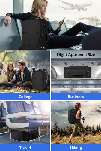 Multifunkční Batoh Černý Bonluo s velikostí pro 15,6palcový laptop Wizzair 40*30*20cm