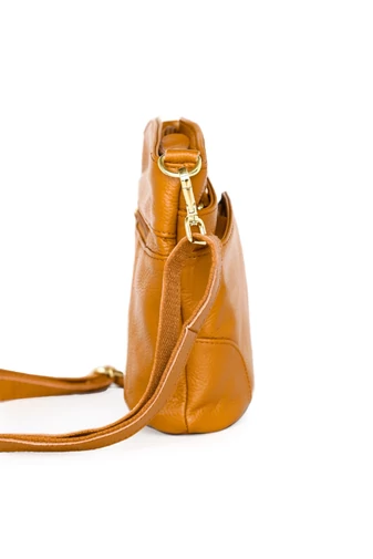 Koňaková hnědá crossbody kabelka Bonluo z přírodní kůže Velikost (21*19,5*9,5cm)