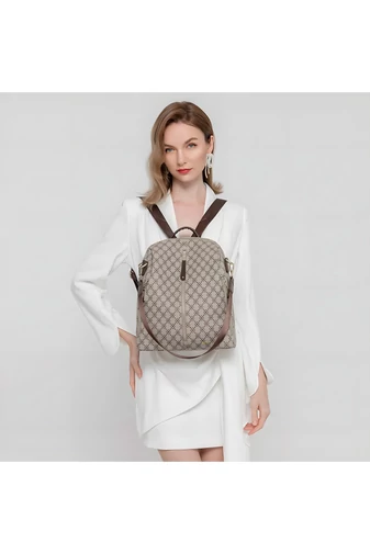 Bonluo Dámský batoh světle hnědý se vzorem Velikost 33*27*12cm