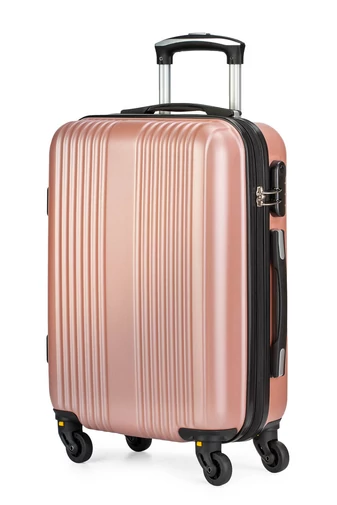 Souprava Plastových Kufrů z ABS se 4 kolečky Rosegold