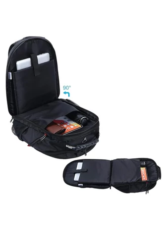 Multifunkční Nepromokavý Batoh s USB portem, Přihrádkou na Laptop a Množstvím Kapes, Černý 48*34*24 cm