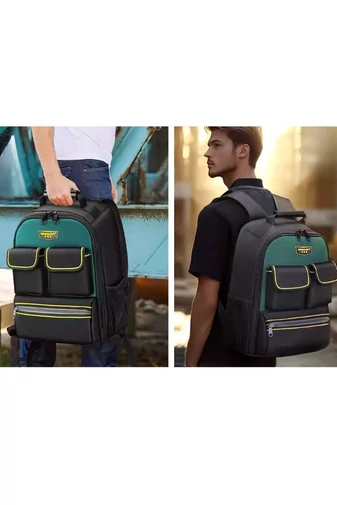 Profesionální Batoh na nářadí, extrémně odolný s efektivním oddělením 43*31*18 cm Černý